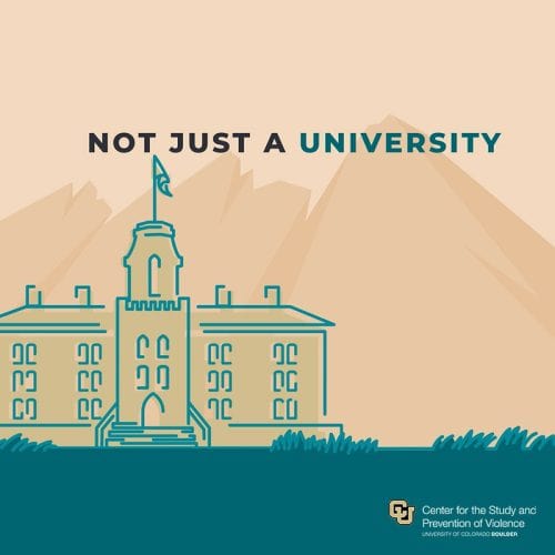 Graphic showing text "not just a university."
