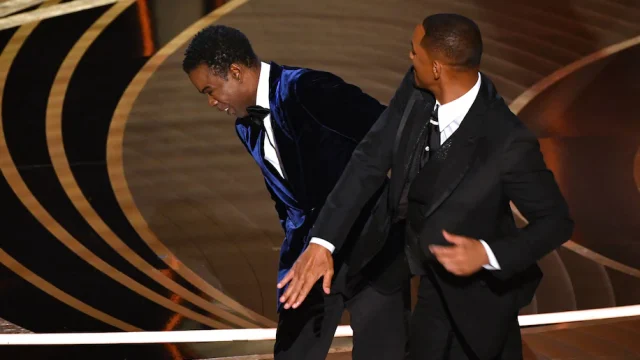 Will Smith slapping Chris Rock at the 2022 Academy Awards